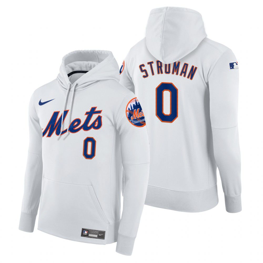 Men New York Mets #0 Stroman white home hoodie 2021 MLB Nike Jerseys->customized mlb jersey->Custom Jersey